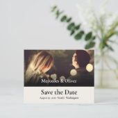 Einfach modern und stilvoll W/Initial Save the Dat Postkarte (Stehend Vorderseite)