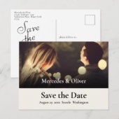 Einfach modern und stilvoll W/Initial Save the Dat Postkarte (Vorne/Hinten)