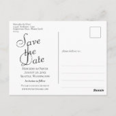 Einfach modern und stilvoll W/Initial Save the Dat Postkarte (Rückseite)