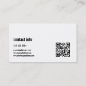 Einfach, modern, weiß und schwarz visitenkarte (Rückseite)