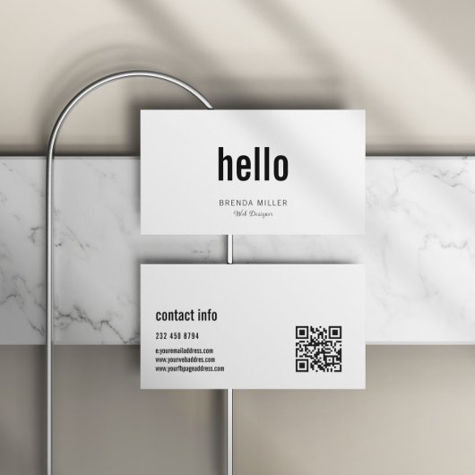 Einfach, modern, weiß und schwarz visitenkarte