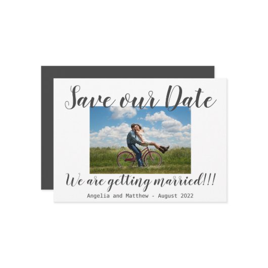 Einfach modern werden wir heiraten Foto Save The Date (Vorderseite/Rückseite Beispiel)