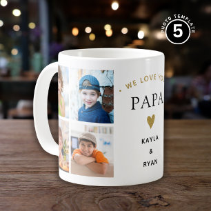 Einfach modern Wir Liebe Sie Papa 8 FotoCollage Kaffeetasse