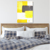 "Einfach moderne" Abstrakte Kunst in Grau und Gelb Leinwanddruck (Insitu (Schlafzimmer))