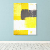 "Einfach moderne" Abstrakte Kunst in Grau und Gelb Leinwanddruck (Insitu (Holzboden))