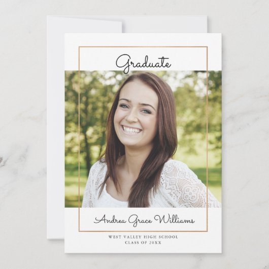 Einfach moderne Ankündigung des Abschlusses (Vorderseite)