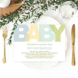 Einfach moderne Babydusche Einladung - Junge