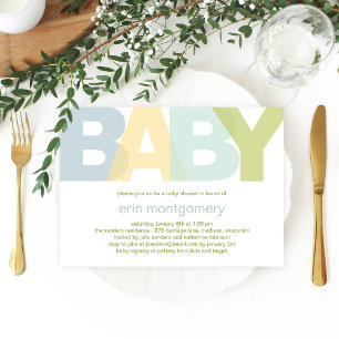 Einfach moderne Babydusche Einladung - Junge