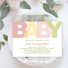 Einfach moderne Babydusche Einladung - Mädchen