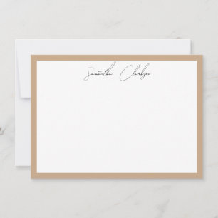 Einfach Moderne Boho-Tan-Rahmen Handschrift Schrif Mitteilungskarte