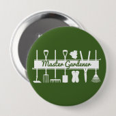 Einfach Moderne Dunkelgrüne Meister-Gärtner Button (Vorne & Hinten)