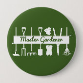 Einfach Moderne Dunkelgrüne Meister-Gärtner Button (Vorderseite)
