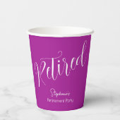 Einfach moderne, dunkelrosafarbene Schreibweise Pappbecher (Rückseite)