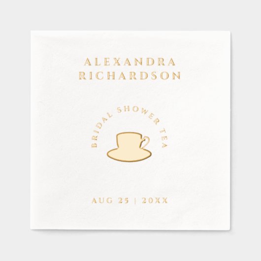 Einfach moderne Elegante Gold Brautparty Teatro So Servietten Mit Folie (Vorderseite)