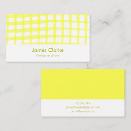 Einfach moderne gelbe Lattice Design Business Card Visitenkarte