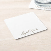 Einfach moderne Goldskriptnamen Hochzeit Rechteckiger Pappuntersetzer (angewinkelt)