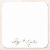 Einfach moderne Goldskriptnamen Hochzeit Rechteckiger Pappuntersetzer (Vorderseite)