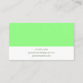 Einfach moderne Green Lattice Design Business Card Visitenkarte (Rückseite)