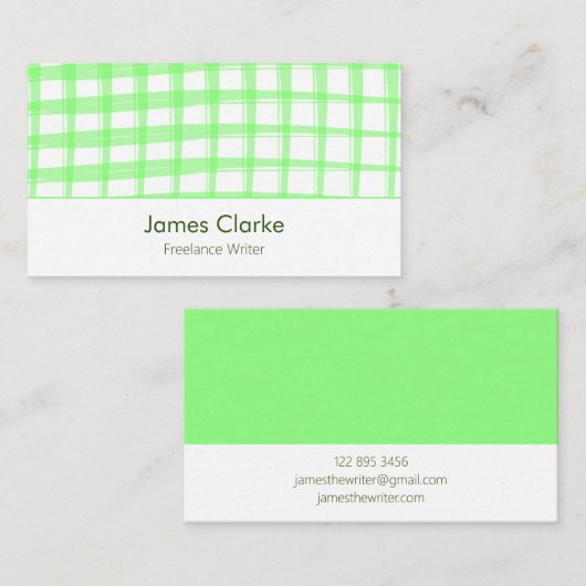 Einfach moderne Green Lattice Design Business Card Visitenkarte (Vorne/Hinten)