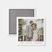 Einfach moderne Hochzeitsfotokarte Magnet (Vorderseite/Rückseite)