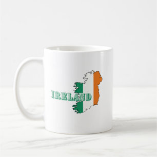 Einfach moderne irische irische Kunstkarte Flagge  Kaffeetasse