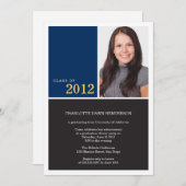 Einfach moderne Marinestube Abschluss-Einladung Einladung (Vorne/Hinten)