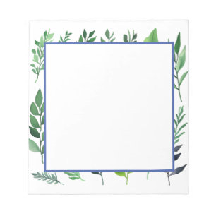 Einfach Moderne Minimalistische Blumen Grün Notizblock