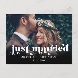 Einfach Moderne Minimalistische Foto Hochzeit Ankündigungspostkarte