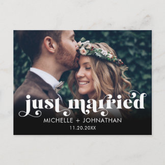 Einfach Moderne Minimalistische Foto Hochzeit Ankündigungspostkarte