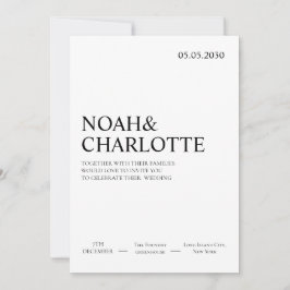 Einfach moderne minimalistische schwarze und weiße einladung