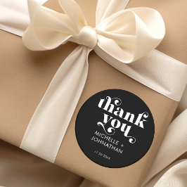 Einfach moderne minimalistische schwarze und weiße runder aufkleber