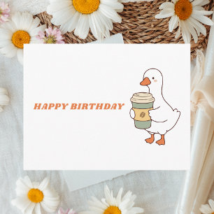Einfach Moderne Minimalistische Süße Gans Geburtst Postkarte