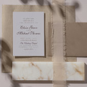 Einfach moderne Mousse-Braune Hochzeit Einladung