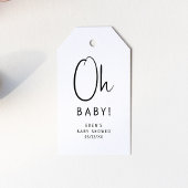 Einfach moderne Neutral Oh Baby! Babyparty Geschenkanhänger