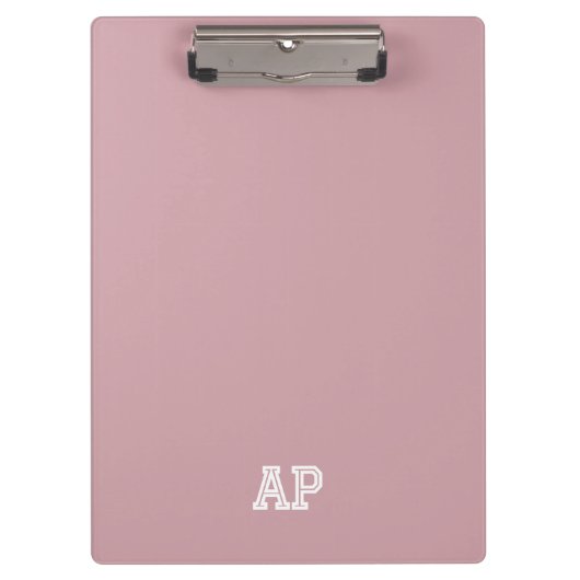Einfach Moderne Prächtige Monogramm-Initialen Rose Klemmbrett (Vorderseite)