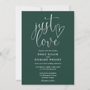 Einfach moderne QR-Code-Hochzeit in Smaragdgrün li Einladung