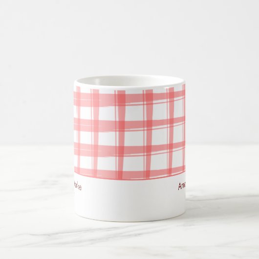 Einfach moderne Red Lattice Design Coffee Tasse (Mittel)