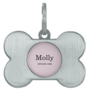 Einfach Moderne Rosa Hundefarbe Namensnummer Tiermarke