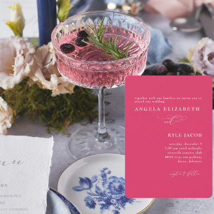 Einfach Moderne Runde Cerise Hochzeit Einladung