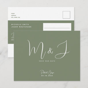 Einfach Moderne Salbei-Hochzeit Einladung zum Vorm Postkarte
