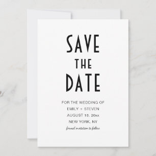 Einfach Moderne Schwarze Typografie Fotografie Save The Date