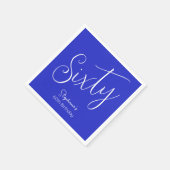 Einfach moderne Script Royal Blue 60. Geburtstag Serviette (Ecke)