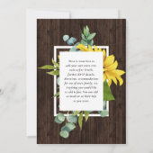 Einfach moderne Sonnenblumen über Wiedersehen der Einladung (Rückseite)