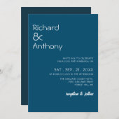 Einfach moderne, trendige Hochzeit Einladung (Vorne/Hinten)