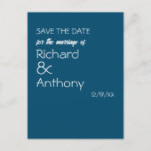 Einfach moderne, trendige Hochzeit retten das Datu Ankündigungspostkarte (Vorderseite)