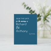 Einfach moderne, trendige Hochzeit retten das Datu Ankündigungspostkarte (Stehend Vorderseite)