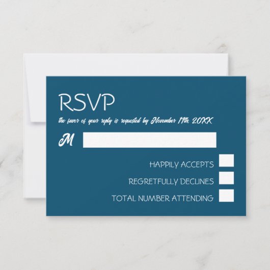 Einfach moderne, trendige Hochzeit RSVP Karte (Vorderseite)