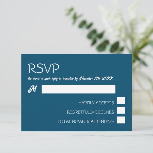Einfach moderne, trendige Hochzeit RSVP Karte (Stehend Vorderseite)