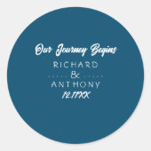 Einfach moderne, trendige Hochzeit Runder Aufkleber (Vorderseite)