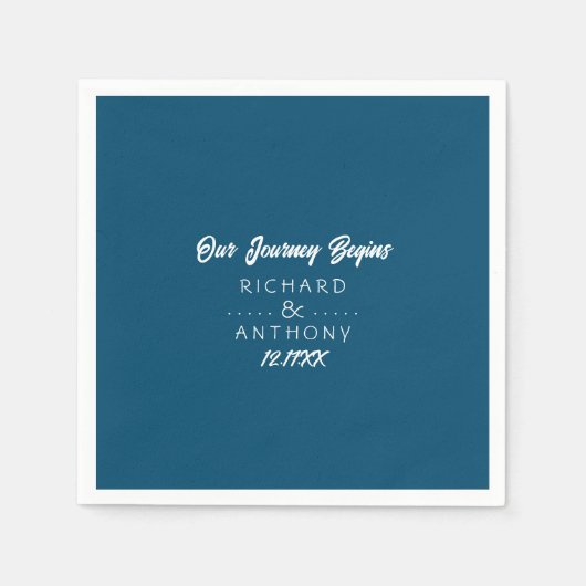 Einfach moderne, trendige Hochzeit Serviette (Vorderseite)